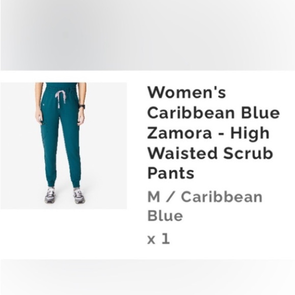 FIGS Limited Edition Scrunch Waist Zamora Jogger Caribbean Blue M